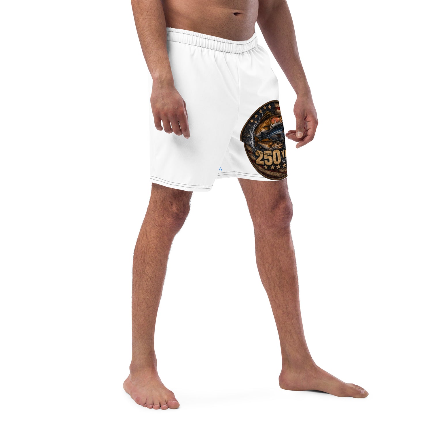 Product mockupRecycled Swim Trunks-patriotic
