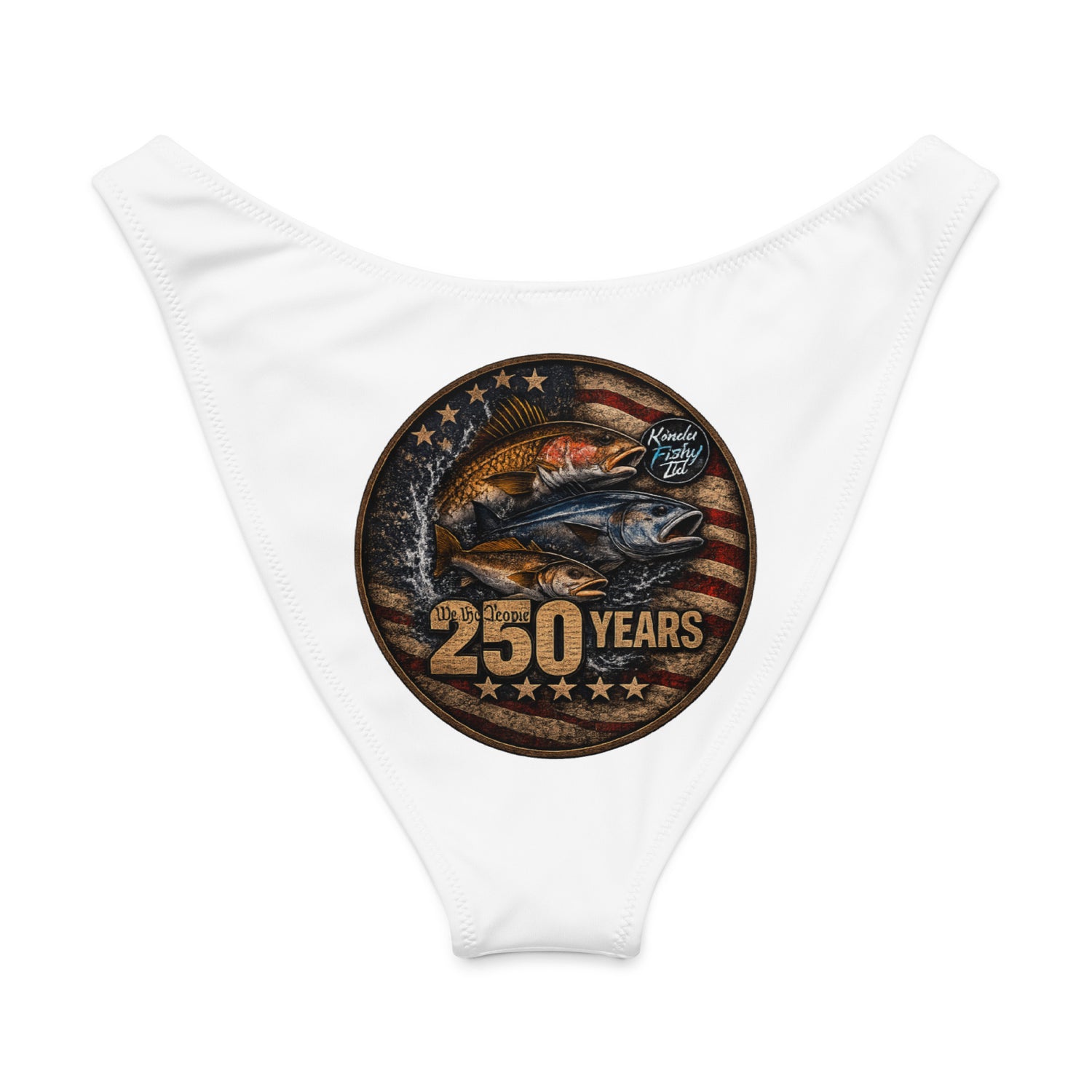 Recycled V-cut bikini bottom- Patriotic 