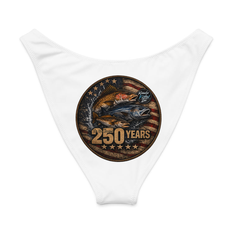 Recycled V-cut bikini bottom- Patriotic 
